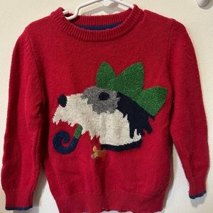 Mini Boden Dog Knit Pullover Sweater Boys Size 2-3Y